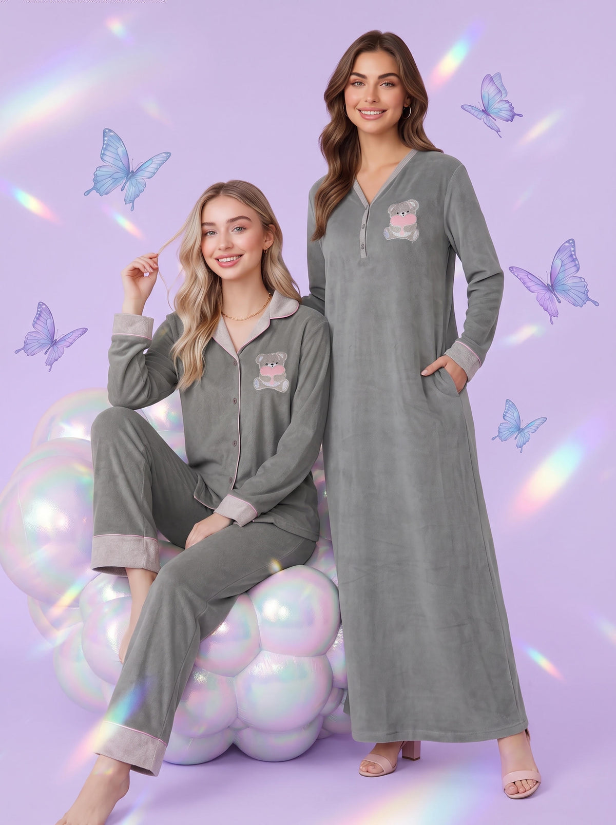 TEDDY DREAMS VELVET NIGHTGOWN | MODA PLUS | WN27207