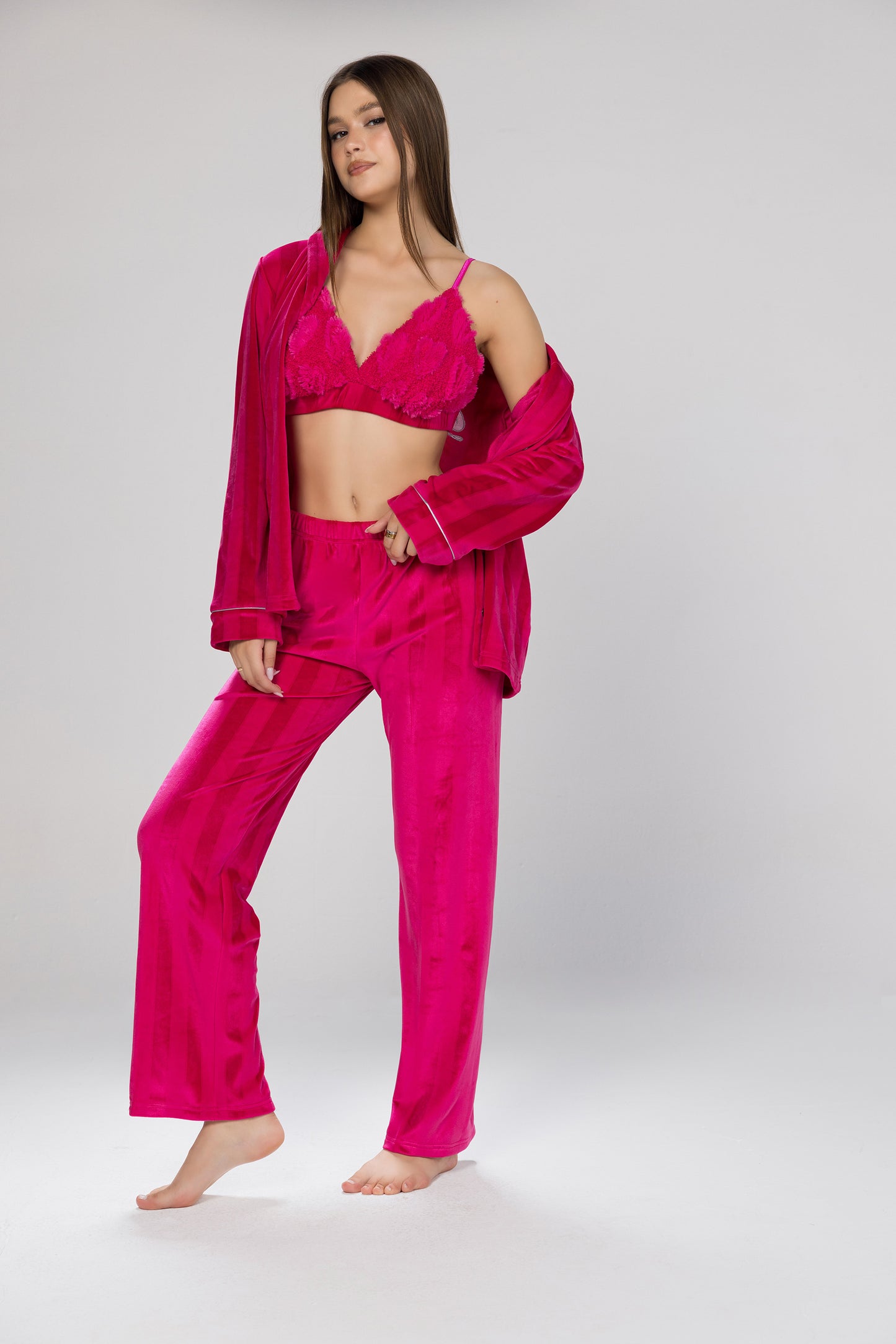 WIDE STRIPES BRALETTE CLASSIC PJS | MODA PLUS | WN26340