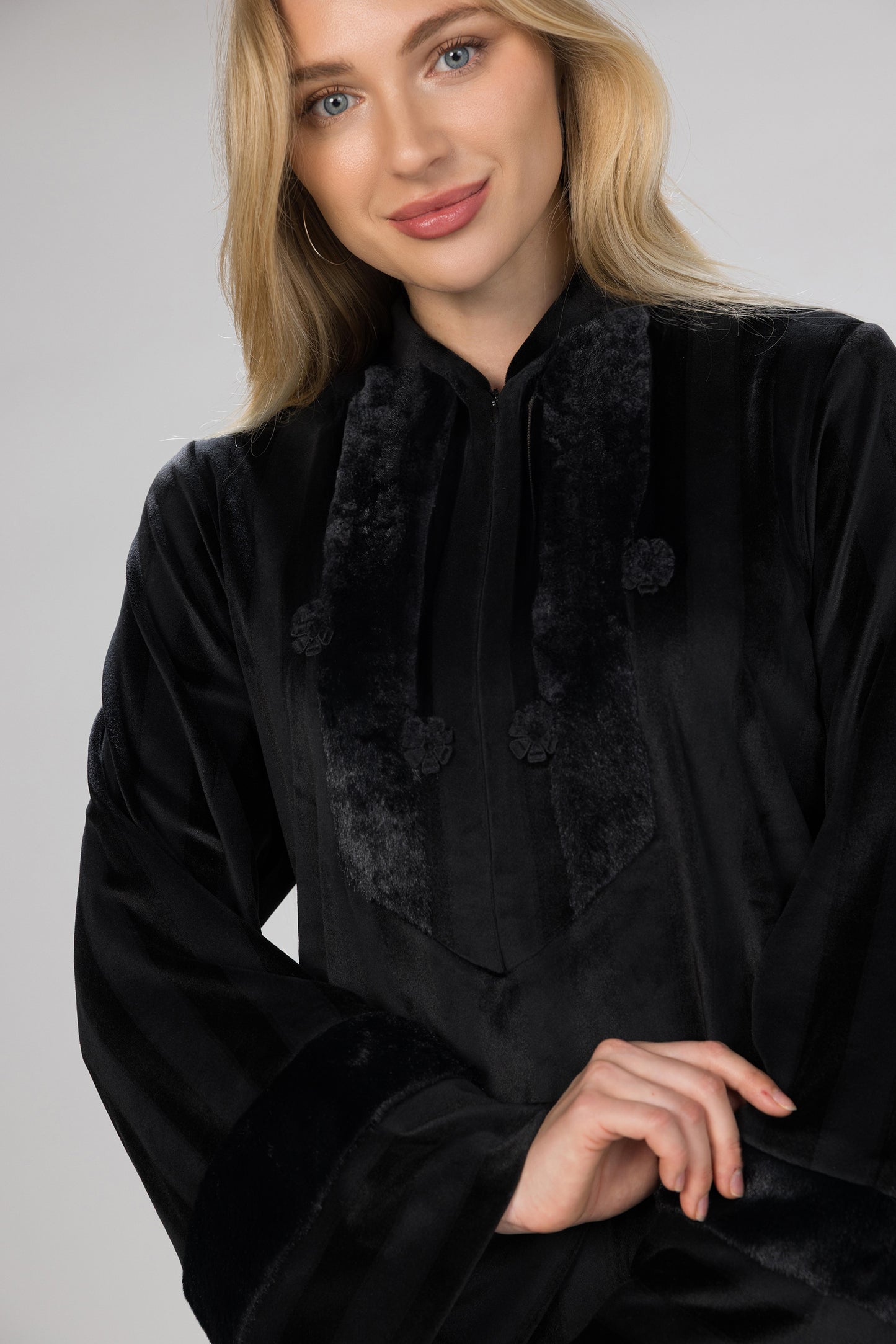 BLACK FUR GALABEYA | MODA PLUS | WN26350