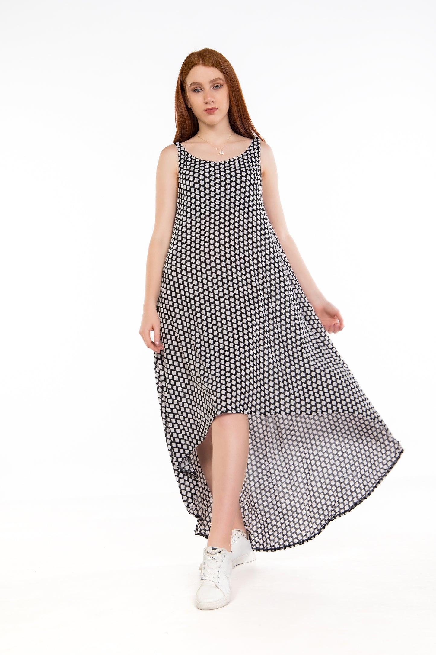 CHECKERED TANK DRESS | WEEKEND BY PLUS | SM103