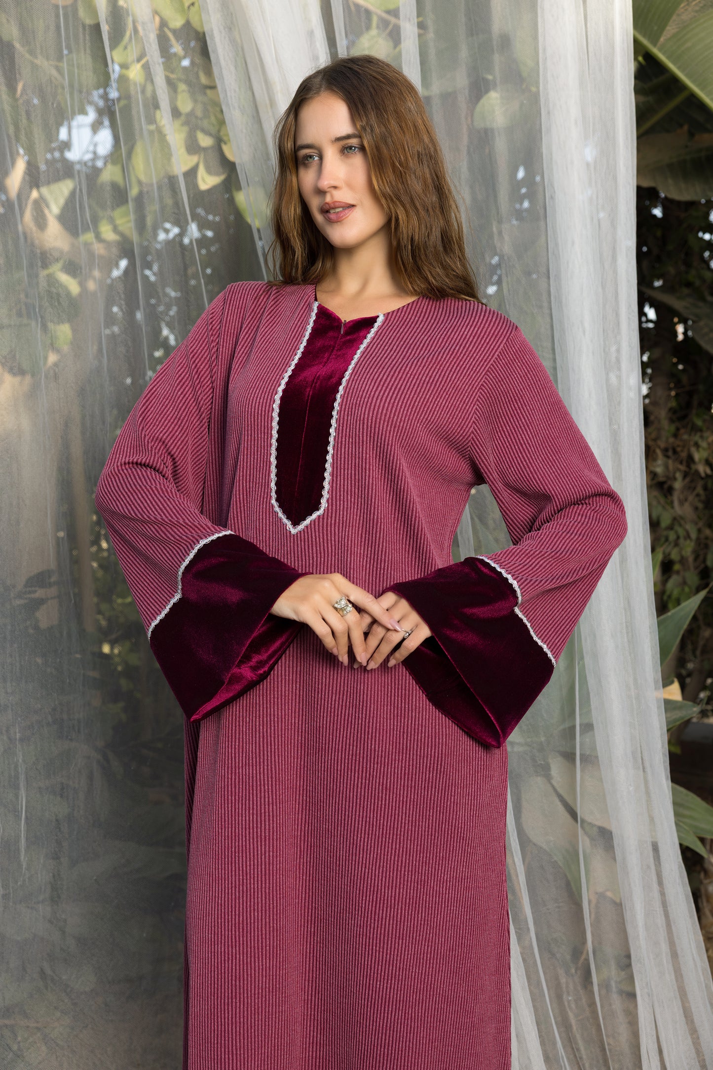 BACK STRIPE VELOUR GALABEYA | IN LOVE BY PLUS | SM26718