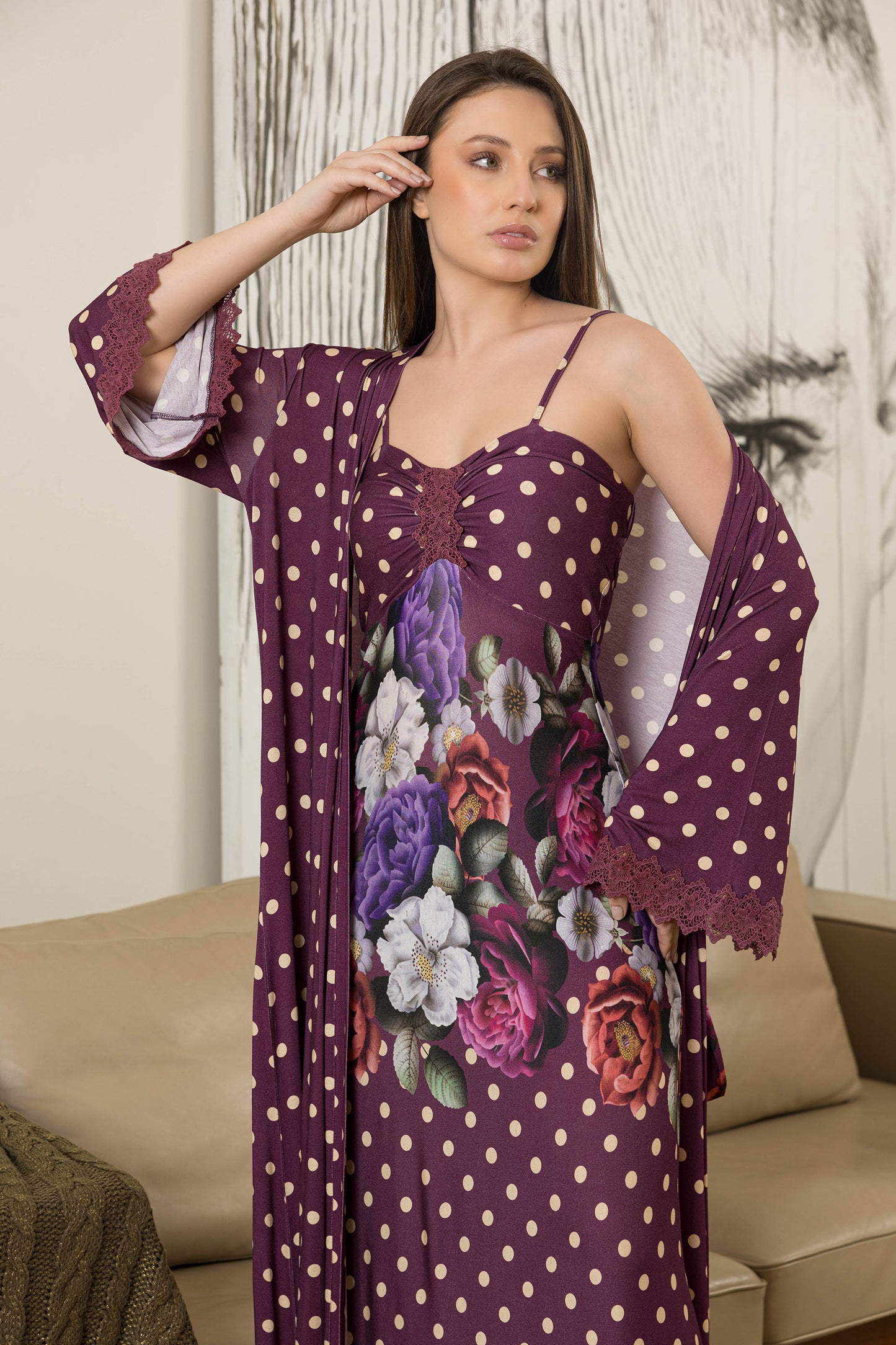 PURPLE MANIA ROBE SET | MODA PLUS | SM25829