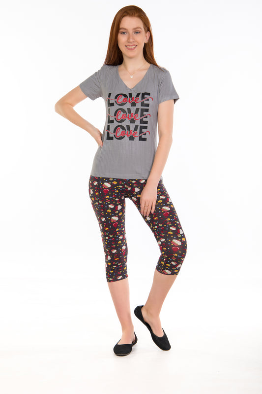 Love Love Love Pajamas Gray | Easy By Plus | Night Wear