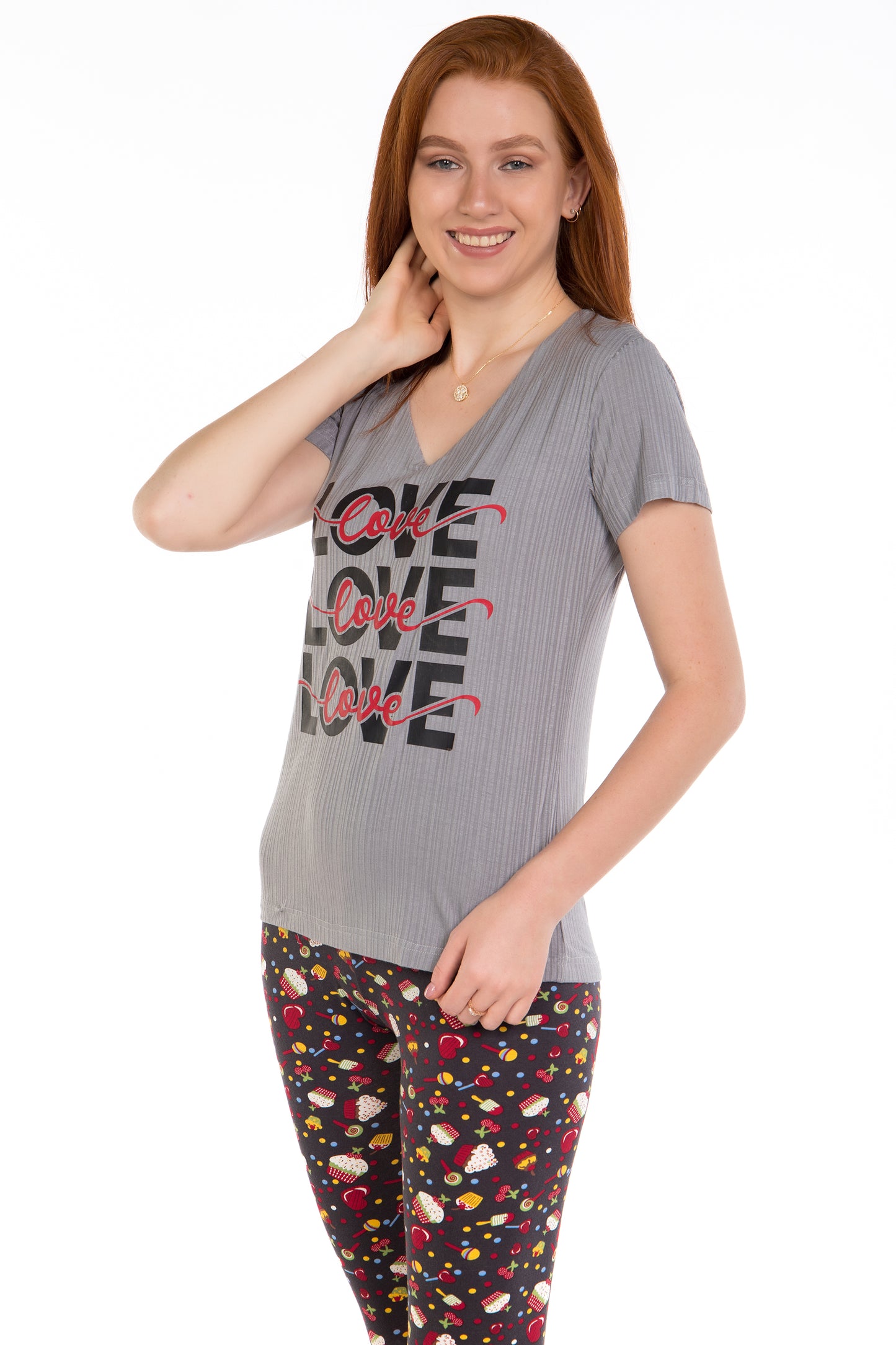 Love Love Love Pajamas Gray | Easy By Plus | Night Wear