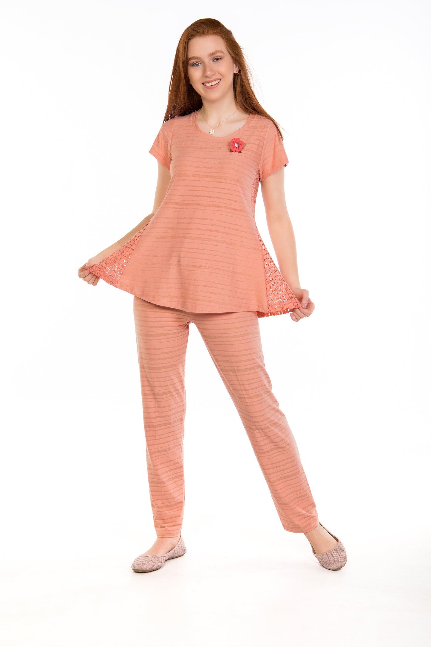 Solid Pajamas Peach | Easy By Plus | Night Wear