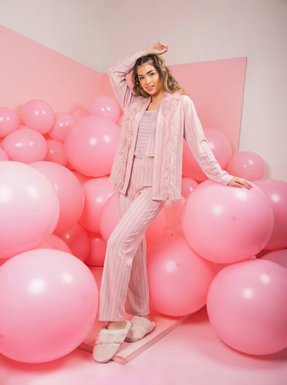 BLUSH FEATHER TRIM 3 PC SET | MODA PLUS | WN27103