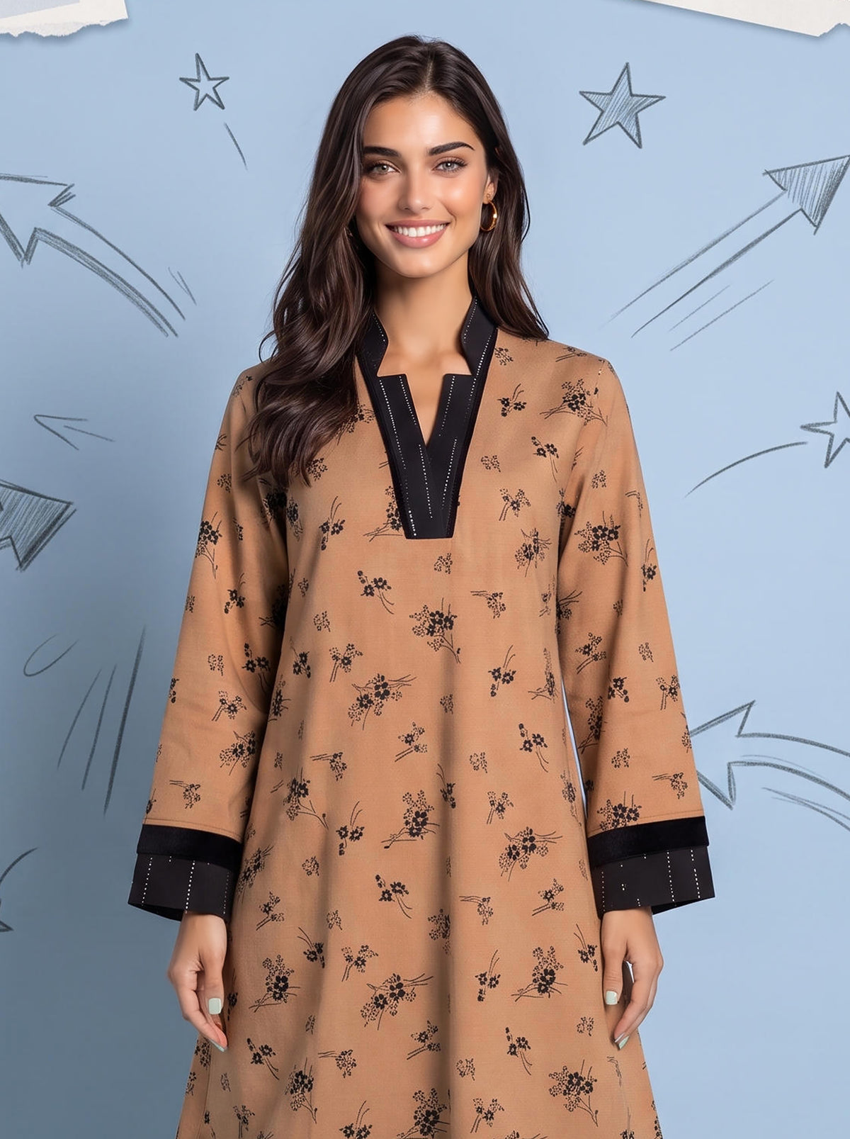 CARAMEL BLOOM GALABEYA | MODA PLUS | WN27205