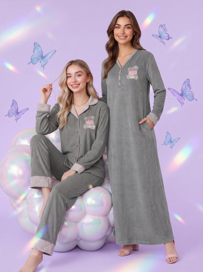 TEDDY DREAMS VELVET NIGHTGOWN | MODA PLUS | WN27207