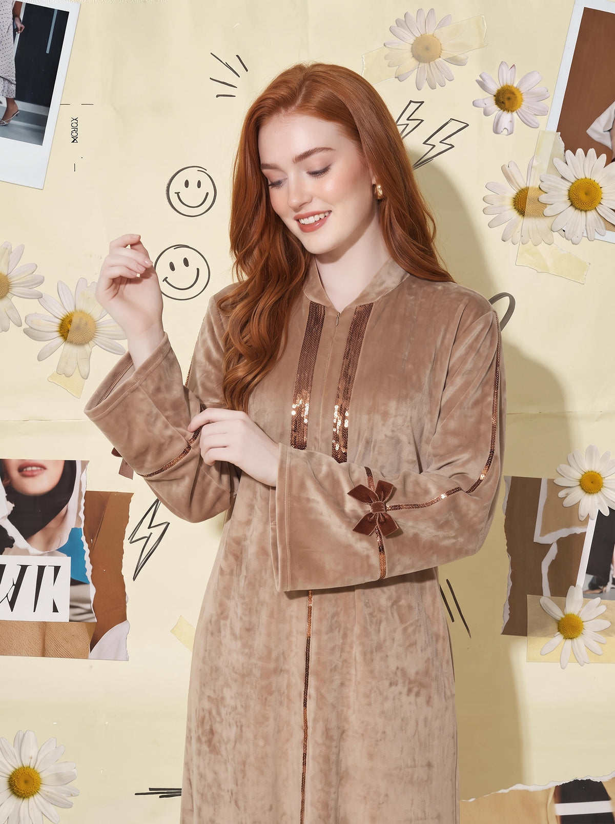 MOCCA SEQUIN BOW GALABEYA | MODA PLUS | WN27211