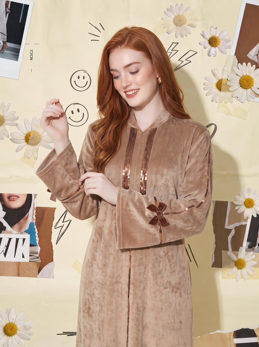 MOCCA SEQUIN BOW GALABEYA | MODA PLUS | WN27211
