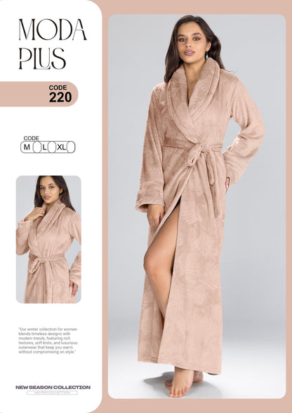 FLEECE LEAVES ROBE | MODA PLUS | WN26220