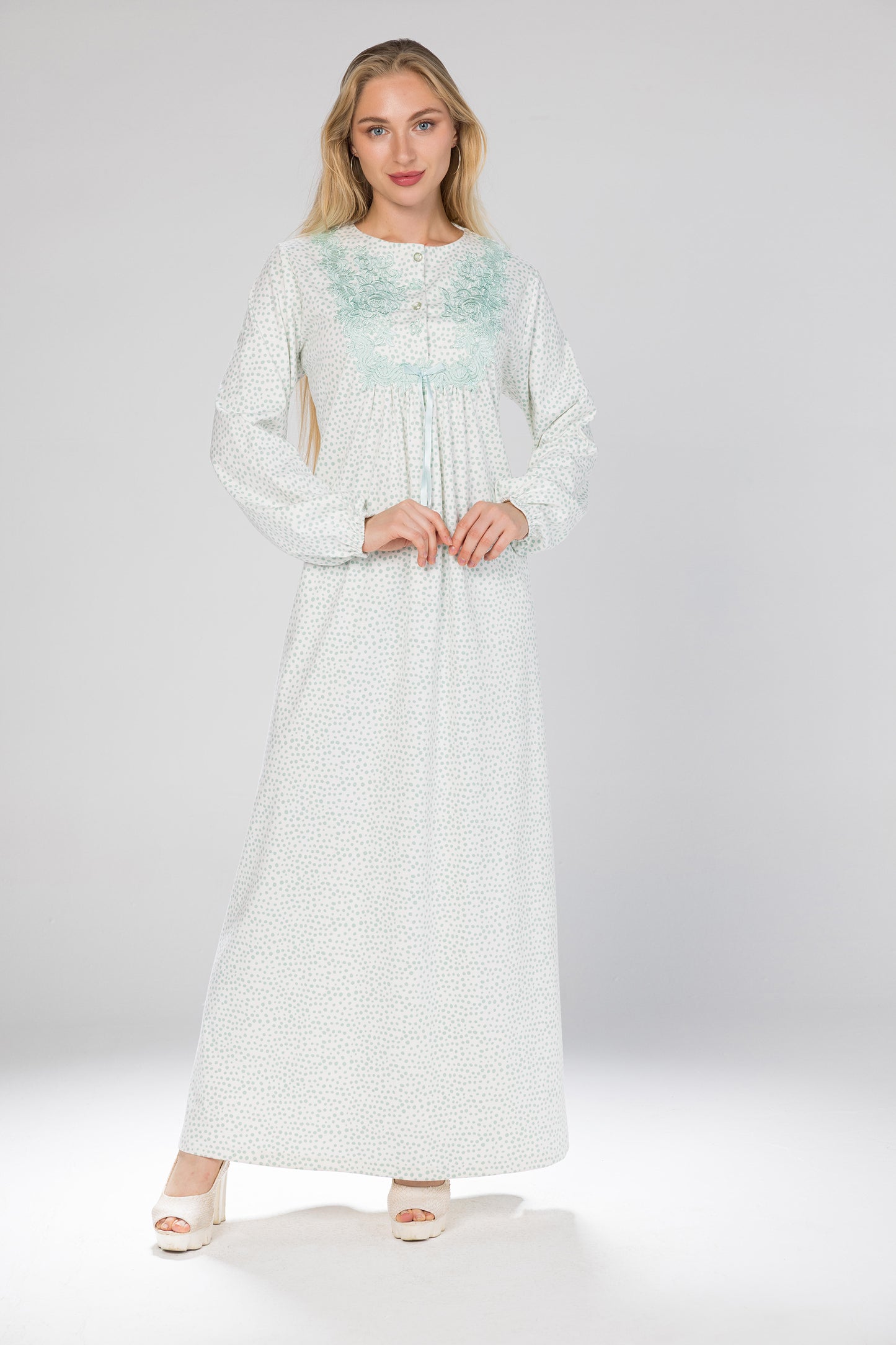 MINTY DOTS GOWN | MODA PLUS | WN26301