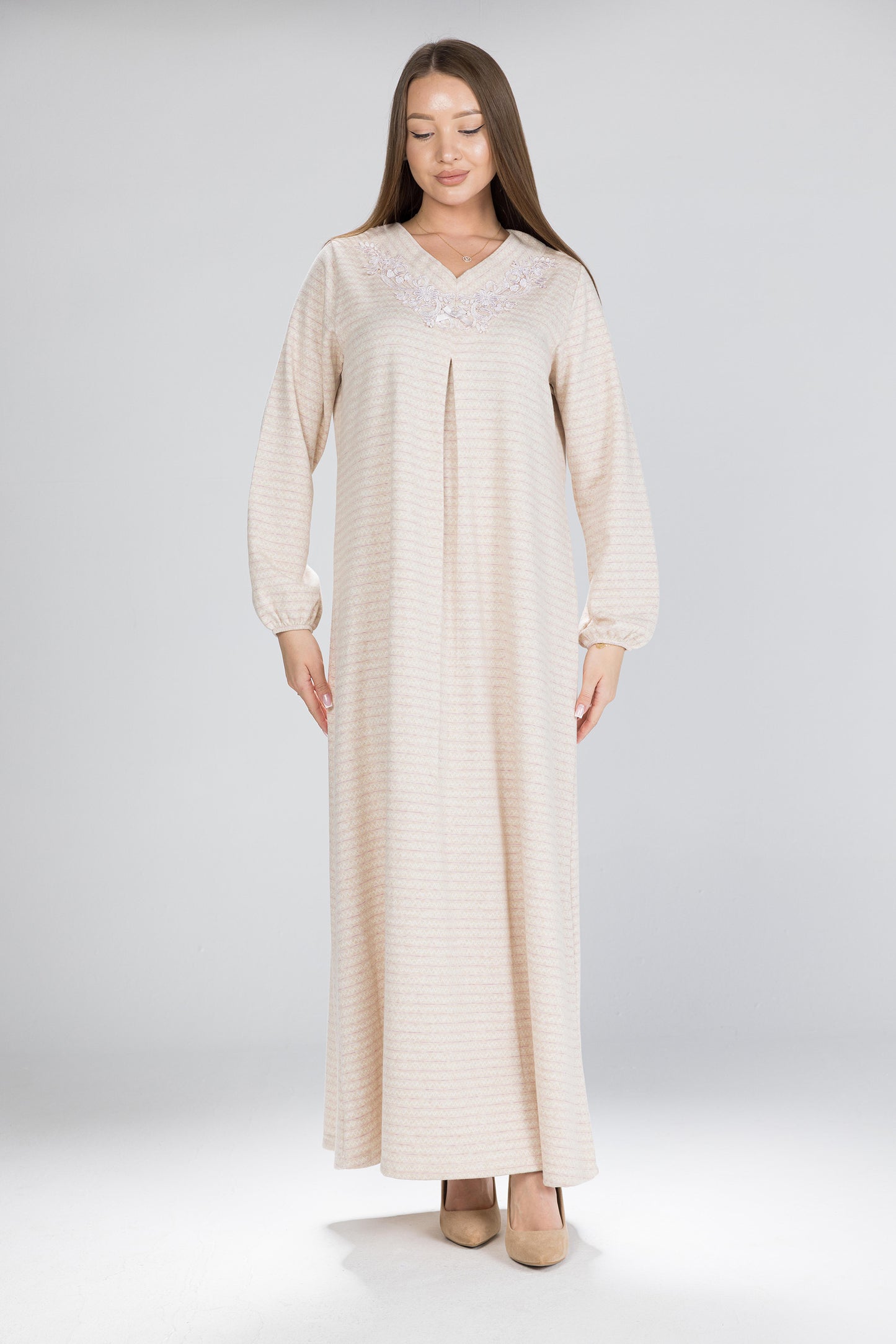 FADED STRIPES GOWN | MODA PLUS | WN26305STRIPES