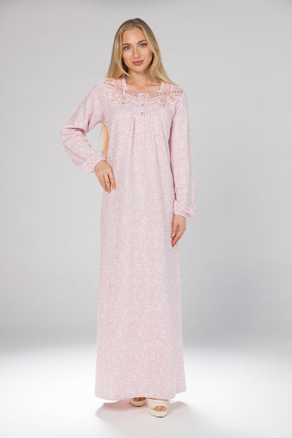 CRYSTAL BUTTONS FLOWERS GOWN | MODA PLUS | WN26306