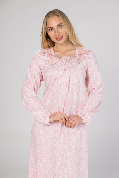 CRYSTAL BUTTONS FLOWERS GOWN | MODA PLUS | WN26306