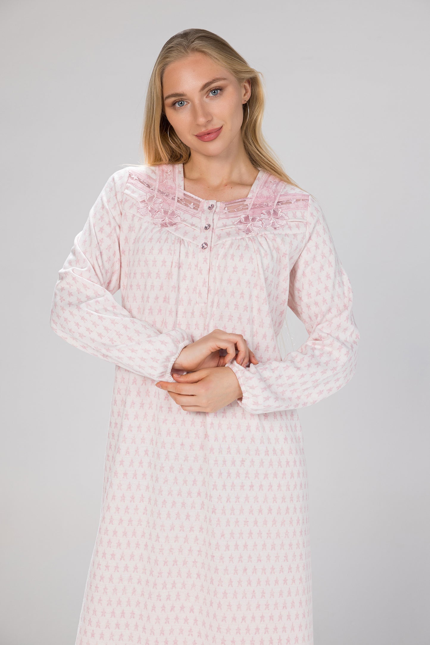 CRYSTAL BUTTONS STARS GOWN | MODA PLUS | WN26306