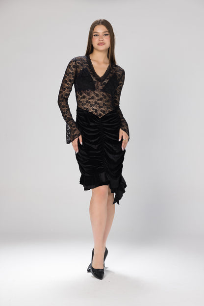 BLACK LACE DRESS | MODA PLUS | WN26320