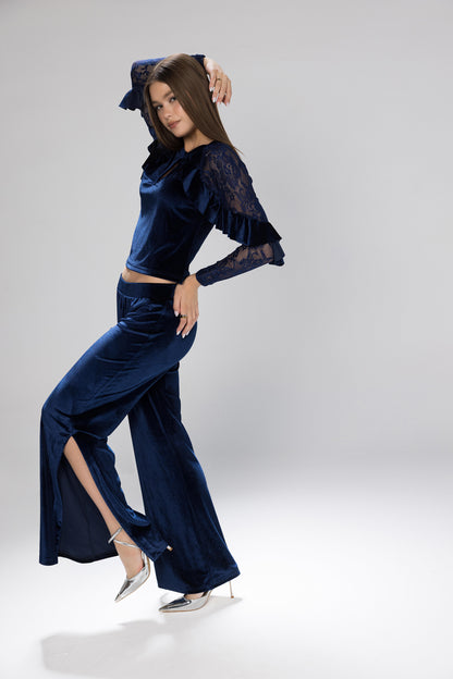 LACE AND MORE VELOUR SET | MODA PLUS | WN26321