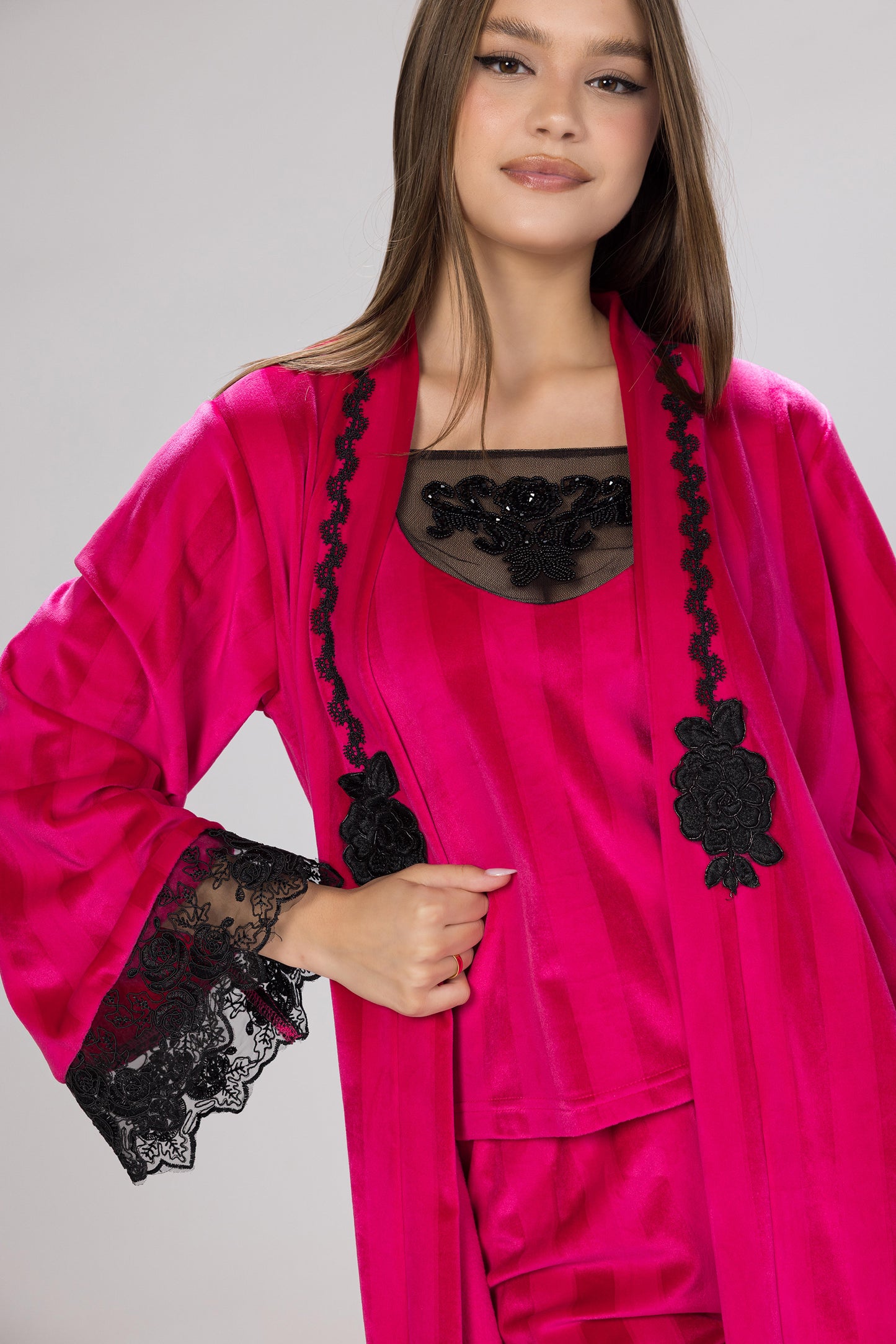 WIDE STRIPES 3PC PJ SET | MODA PLUS | WN26339