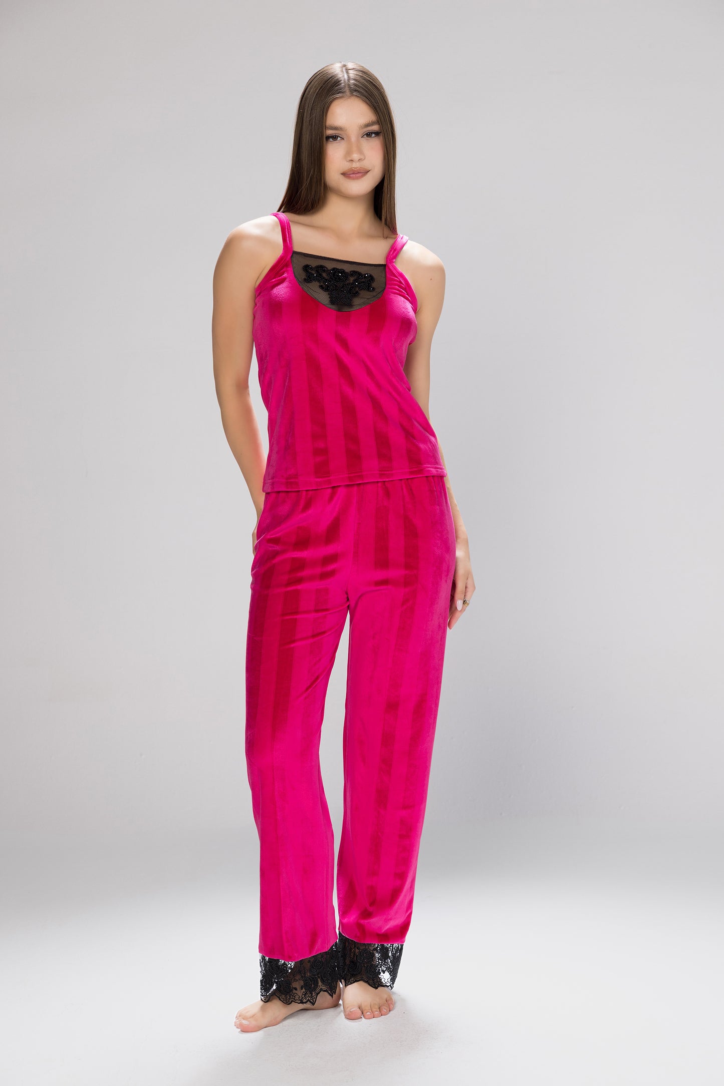 WIDE STRIPES 3PC PJ SET | MODA PLUS | WN26339