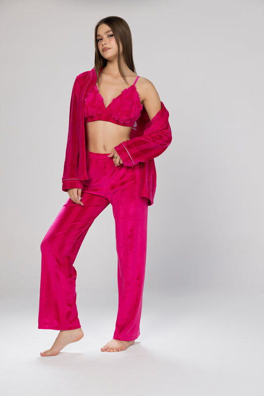WIDE STRIPES BRALETTE CLASSIC PJS | MODA PLUS | WN26340