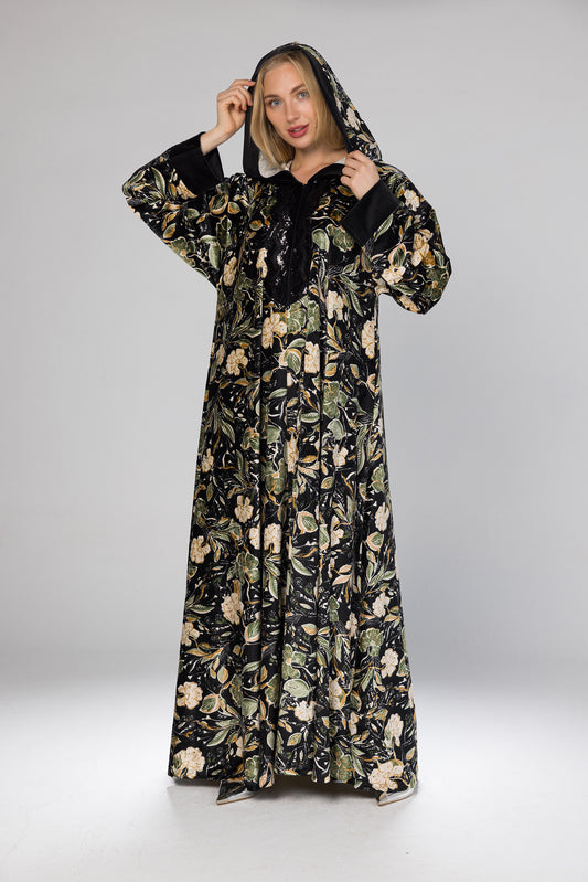 WILD FLOWERS HOODED GALABEYA | MODA PLUS | WN26346