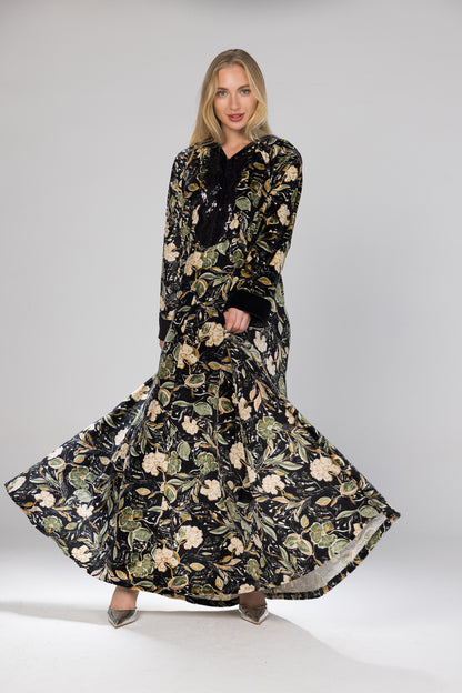 WILD FLOWERS HOODED GALABEYA | MODA PLUS | WN26346