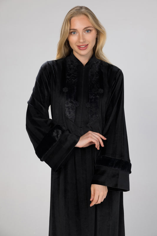 BLACK FUR GALABEYA | MODA PLUS | WN26350