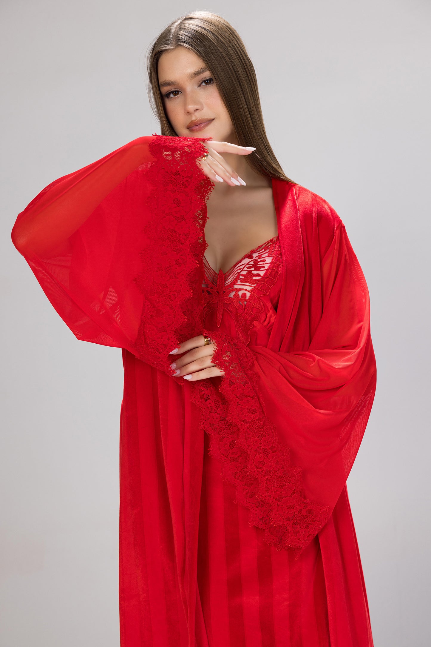WIDE STRIPES ROBE SET | MODA PLUS | WN26356