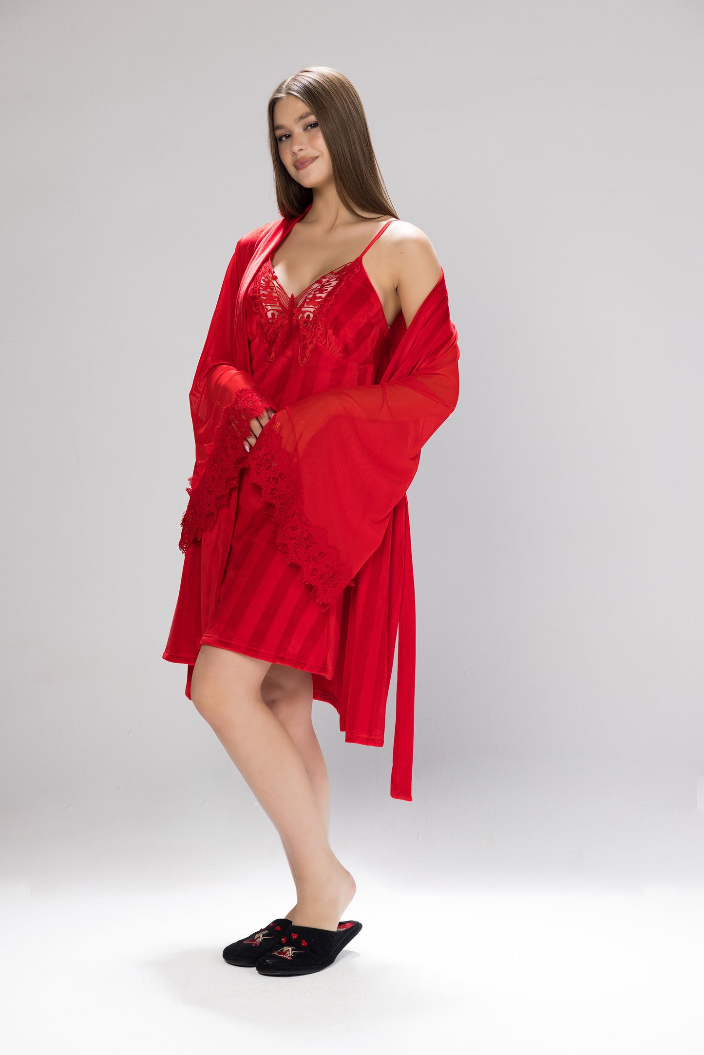 WIDE STRIPES ROBE SET | MODA PLUS | WN26356