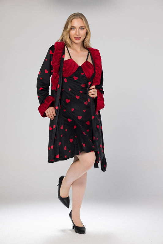 RED HEARTS ROBE SET | MODA PLUS | WN26363