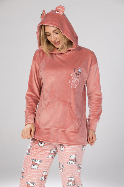 SCARF TEDDY HOODED PJS | MODA PLUS | WN26370