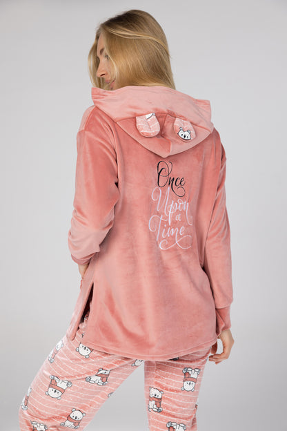 SCARF TEDDY HOODED PJS | MODA PLUS | WN26370