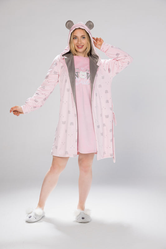 SNOW CUTE TEDDY ROBE SET | MODA PLUS | WN26384
