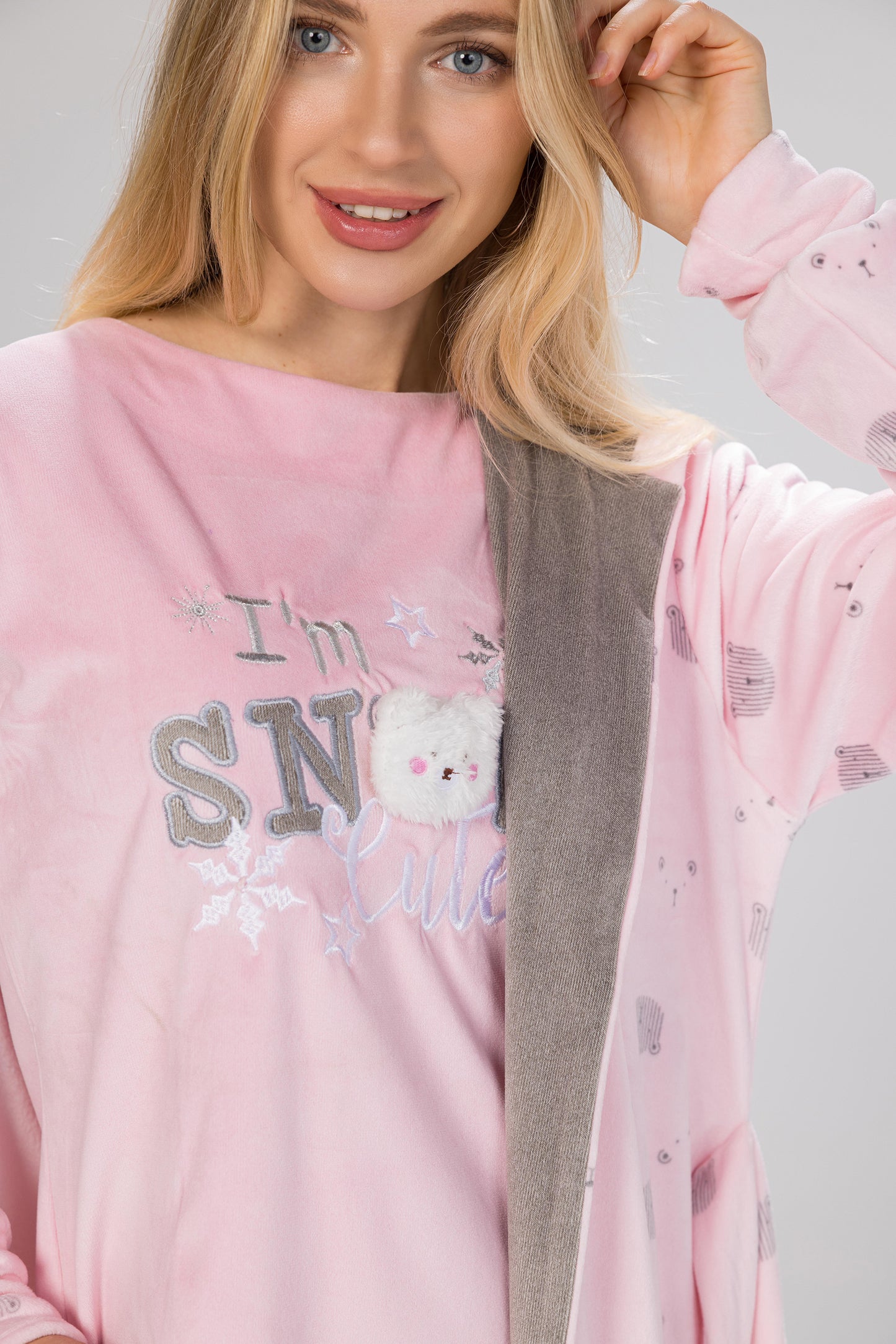 SNOW CUTE TEDDY ROBE SET | MODA PLUS | WN26384