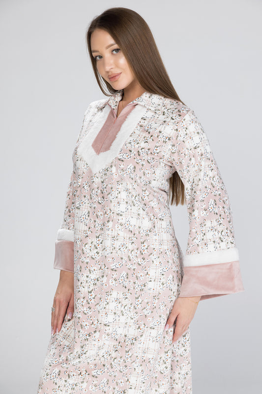 NUDE FLOWERS GOWN | MODA PLUS | WN26392
