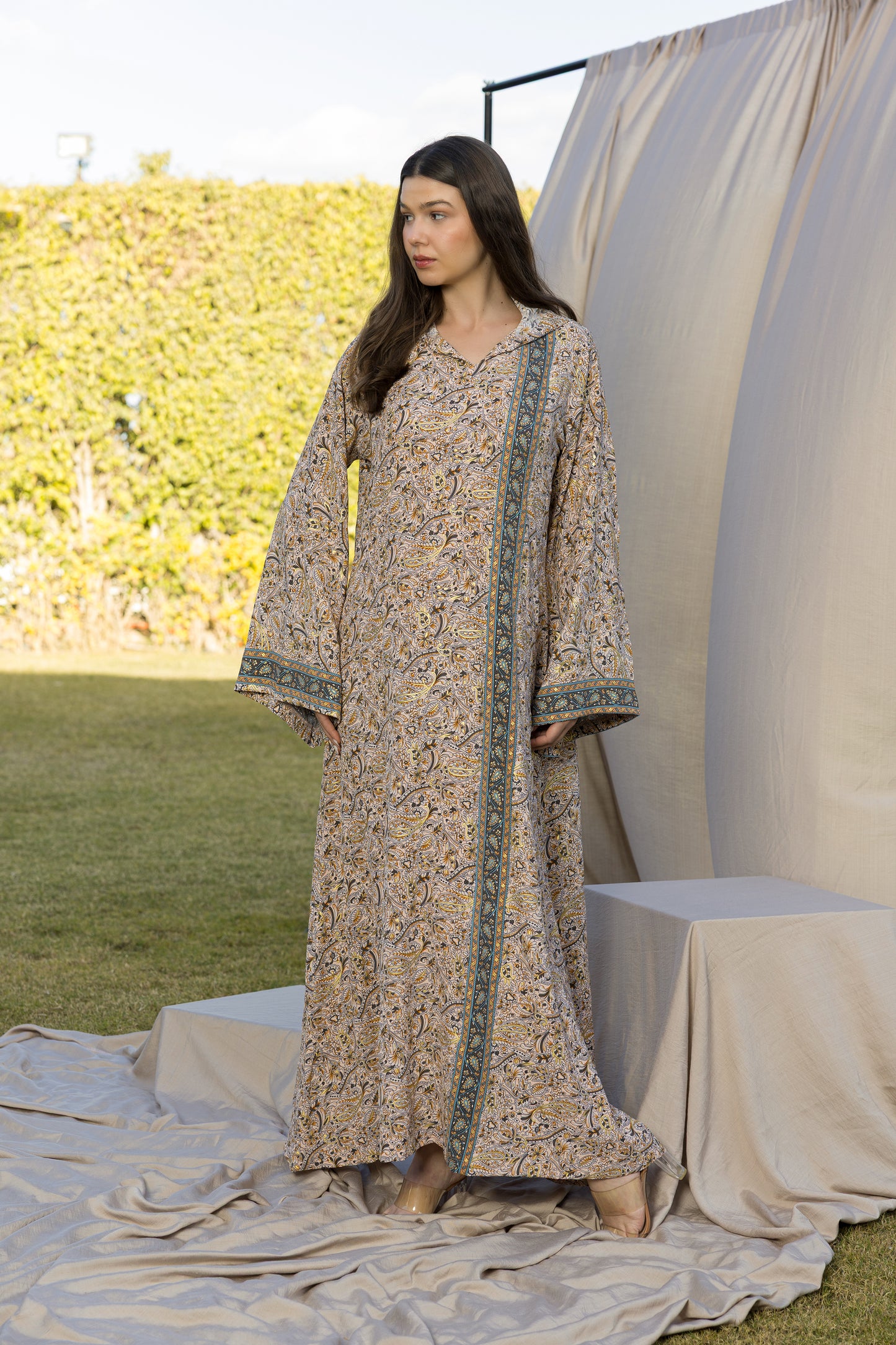 STRIPY HOODED GALABEYA | IN LOVE BY PLUS | SM26711