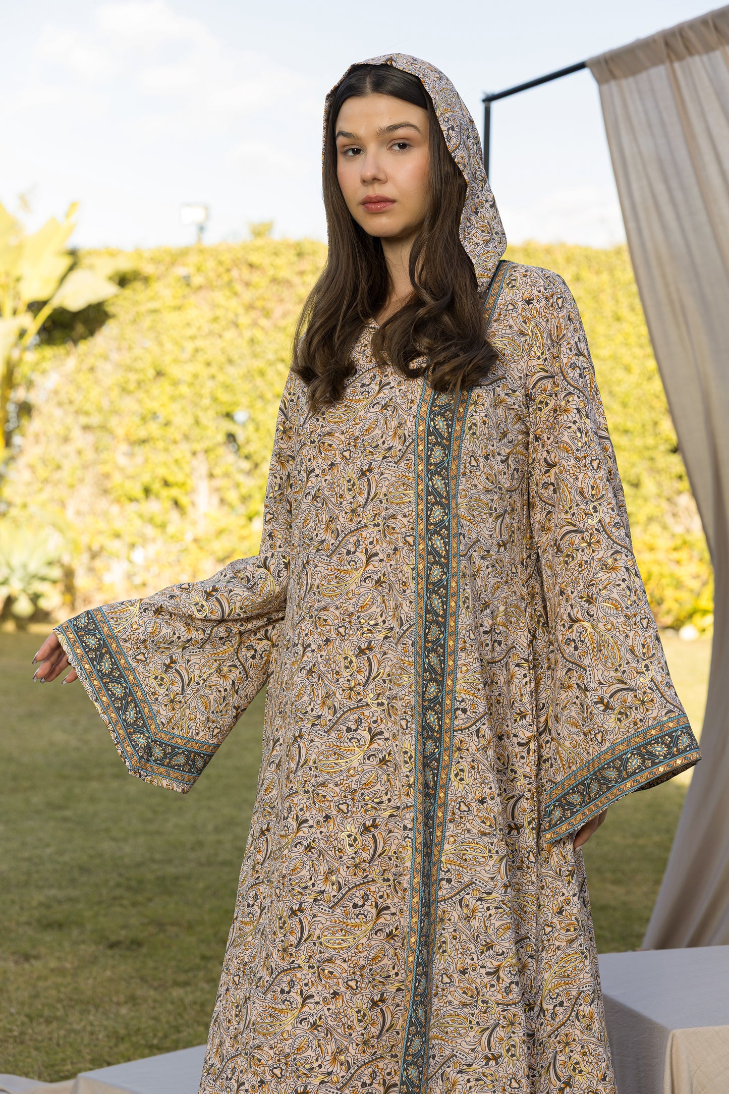 STRIPY HOODED GALABEYA | IN LOVE BY PLUS | SM26711