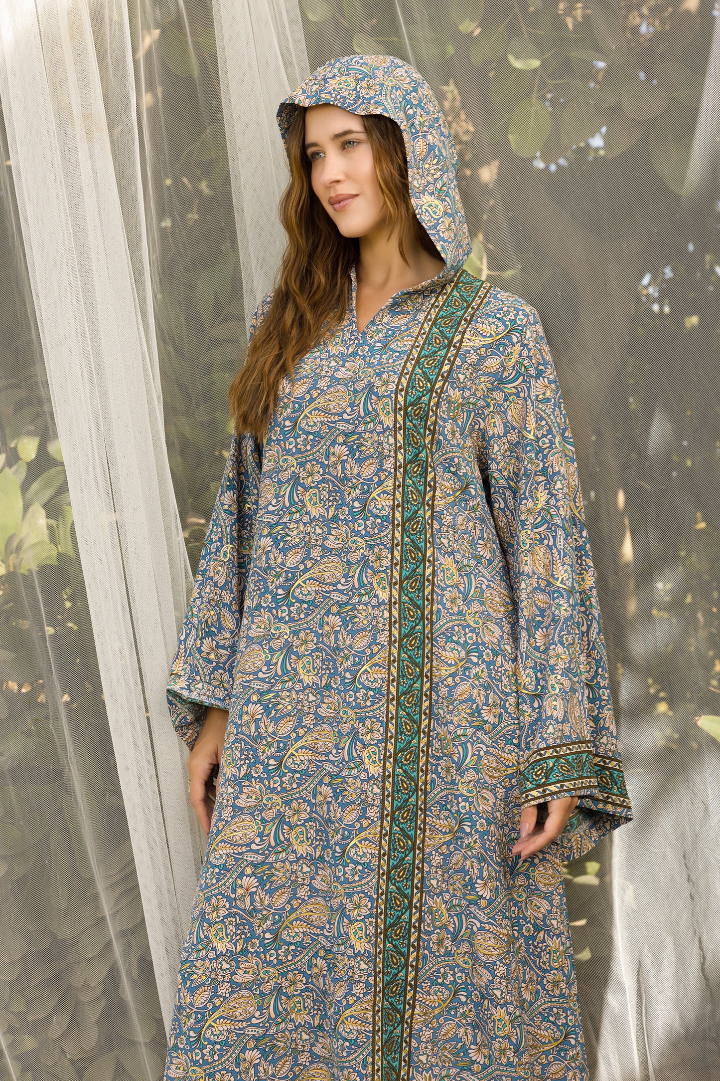 STRIPY HOODED GALABEYA | IN LOVE BY PLUS | SM26711
