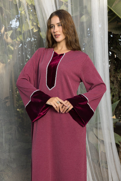 BACK STRIPE VELOUR GALABEYA | IN LOVE BY PLUS | SM26718