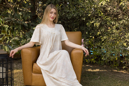 LATTE FLORAL GOWN | IN LOVE BY PLUS | SM26719
