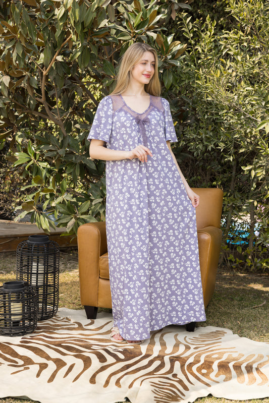 LILAC FLOWERS NIGHTGOWN | MODA PLUS | SM26727