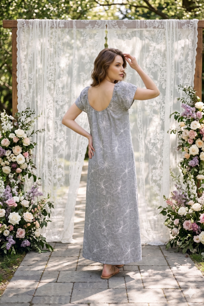 STITCHED FLOWERS NIGHTGOWN | MODA PLUS | SM26761