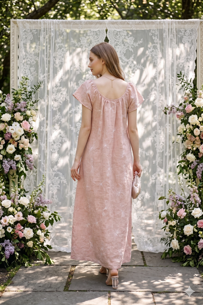 STITCHED FLOWERS NIGHTGOWN | MODA PLUS | SM26761