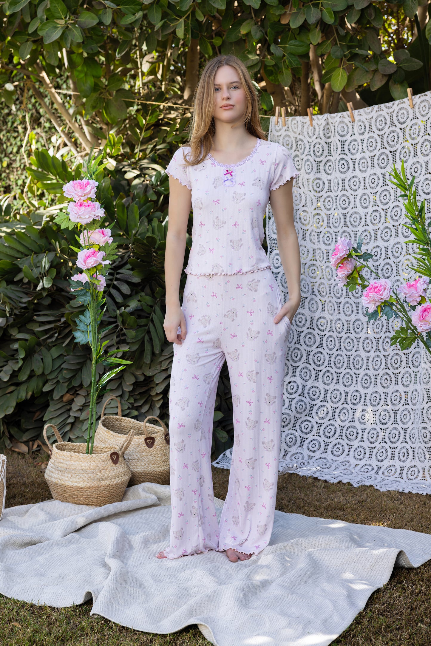 BUNNY RIBBONS PJS | MODA PLUS | SM26770
