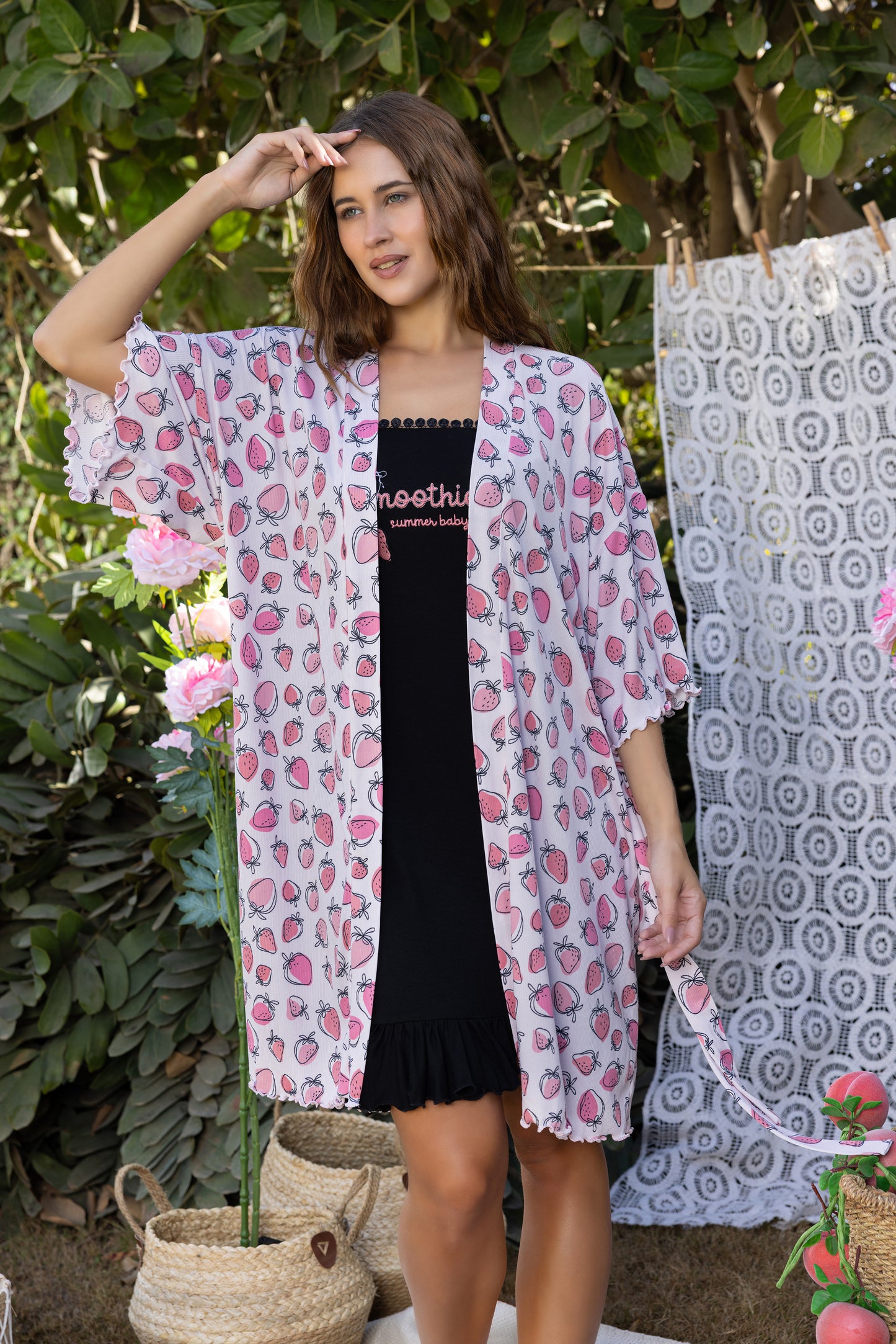 SWEET STRAWBERRY ROBE SET | MODA PLUS | SM26780