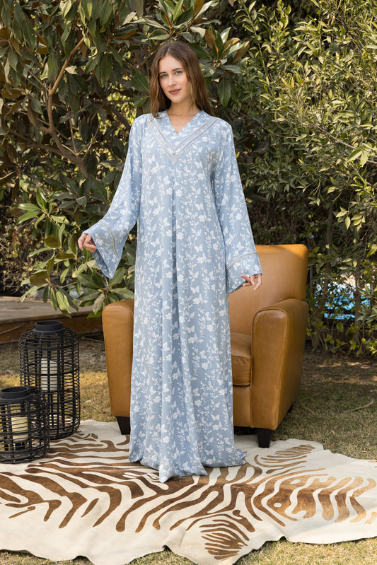 FLORAL BLUE GALABEYA | MODA PLUS | SM26883