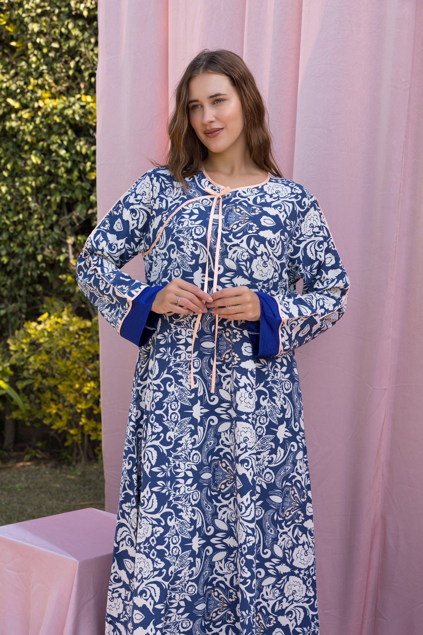 PEACH RIBBON GALABEYA | MODA PLUS | SM26894