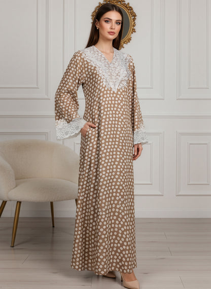 POLKA DOT LACE GALABEYA | JAMILA BY PLUS | SM26914