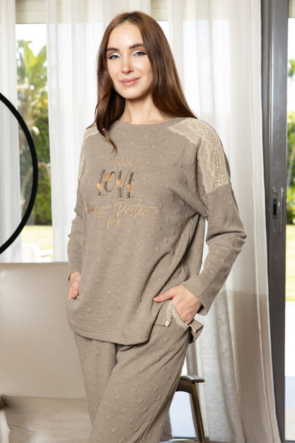 SHOULDER LACE PAJAMAS | MODA PLUS | WN314